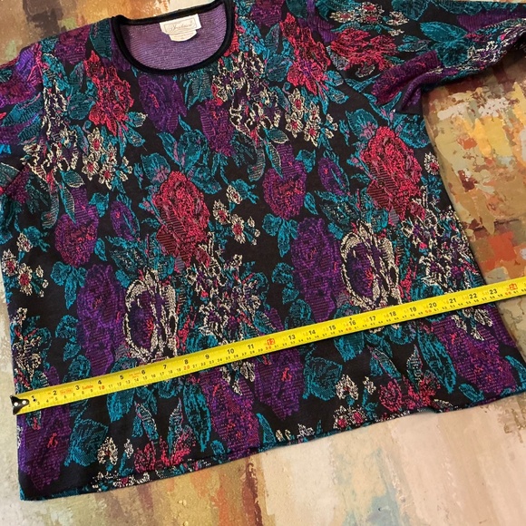 TRADITIONS - Vintage Floral Special Occasion Sweate - Picture 9 of 16